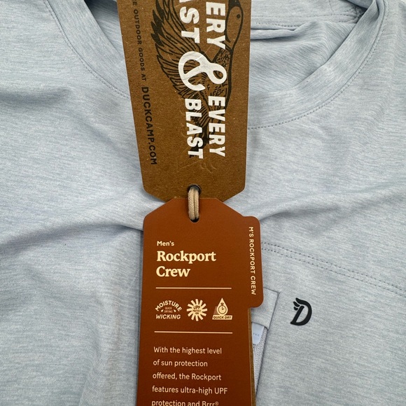 Duck Camp Men's Rockport Crew Long Sleeve Shirt - Clear Skies - Large New - Picture 9 of 10